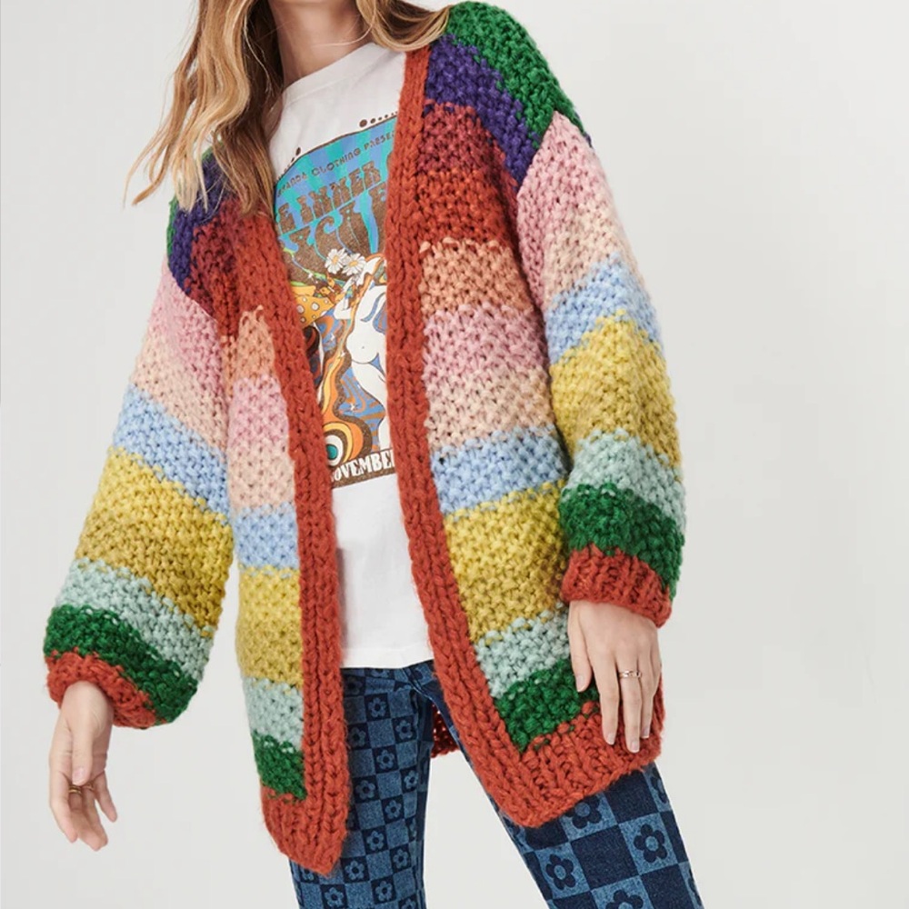 Chunky striped sweater/ cardigan!!!